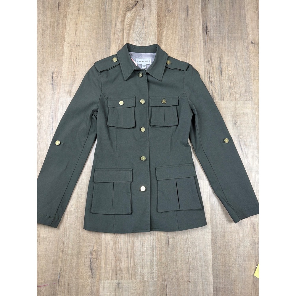 Vintage Sugarhigh Safari Utility Jacket XS Wild Spruce Military Cargo NWT